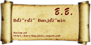 Báró Benjámin névjegykártya